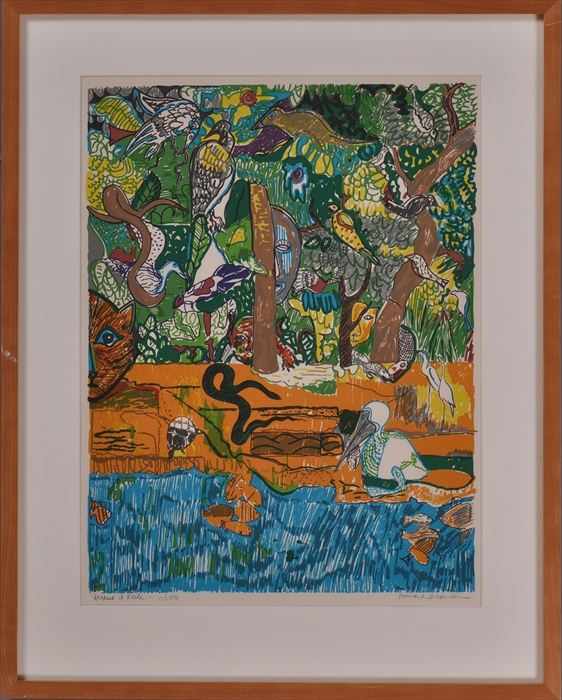 Appraisal: ROMARE BEARDEN - DREAMS OF EXILE Lithograph in colors x