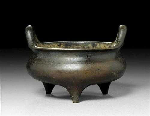 Appraisal: INCENSE HOLDER China th century D cm Round bronze form