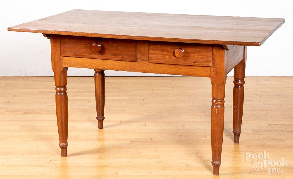 Appraisal: Walnut tavern table late th c Walnut tavern table late