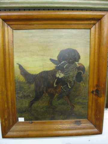 Appraisal: Victorian Oil of Setter with Mallard image area '' x