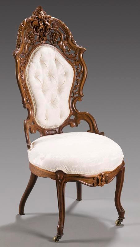 Appraisal: ROCOCO REVIVAL SIDE CHAIR Attributed to Meeks New York mid