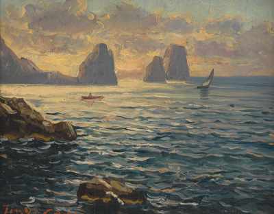 Appraisal: Italian School th Century Capri Oil on plywood panel inscribed