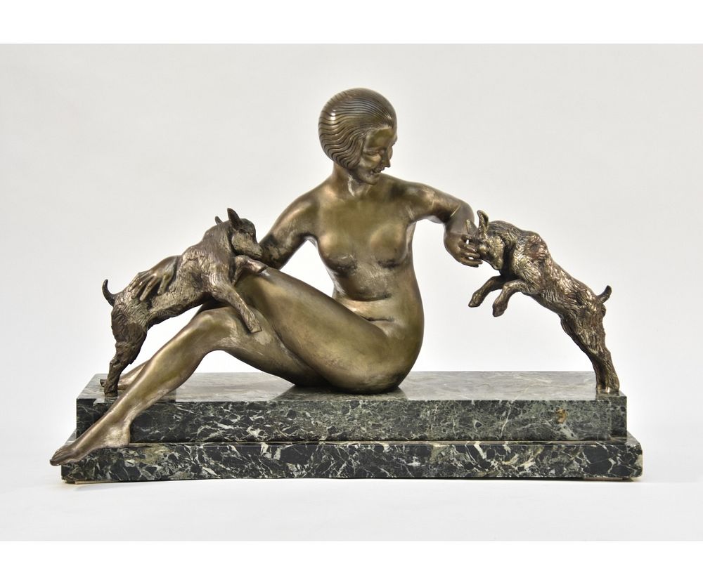 Appraisal: Giraud Riviere Bronze Sculpture Giraud Riviere bronze sculpture titled Woman