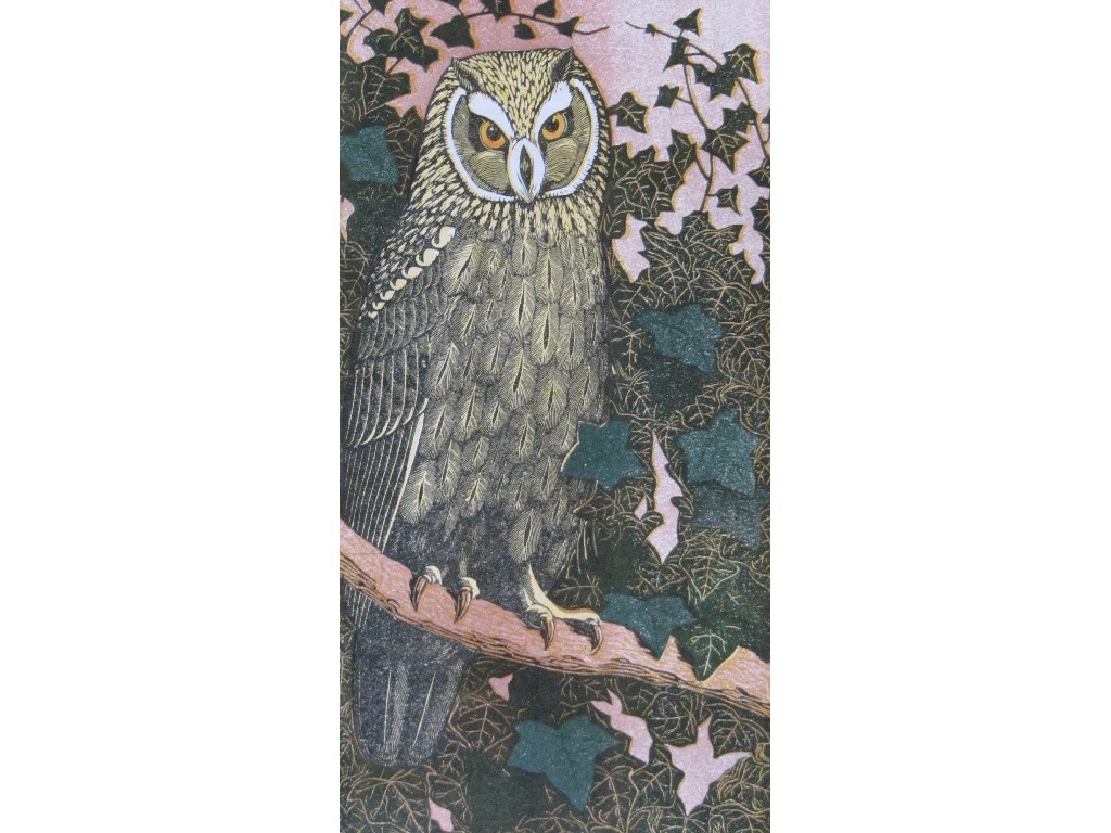 Appraisal: GEORGE WILLIAM LENNOX PATERSON ARE - Linocut 'Short eared owl'