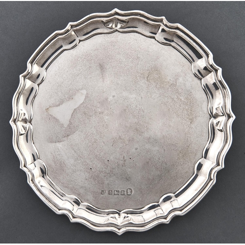 Appraisal: A George V silver waiter cm diam marks rubbed Birmingham