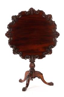 Appraisal: Chippendale Style Mahogany Tilt Top Tea Table American mid th