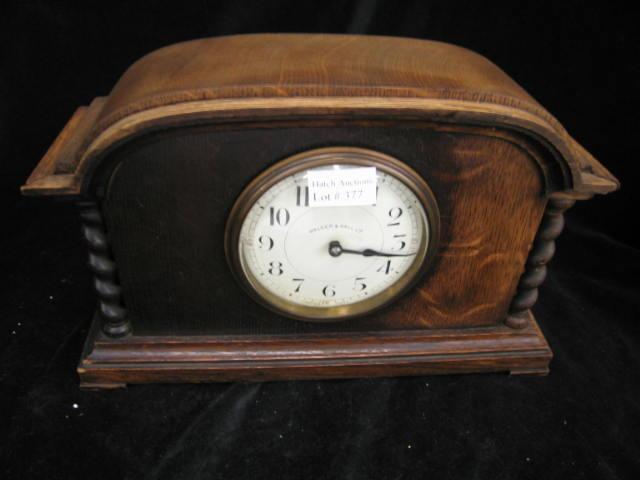 Appraisal: Victorian Oak Mantle Clock barley twist trim Not Working