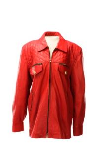 Appraisal: Chanel Quilted Red Leather Lambskin Jacket Chanel French founded circa