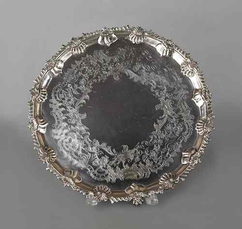 Appraisal: Large English silver salver - bearing the touch of Richard