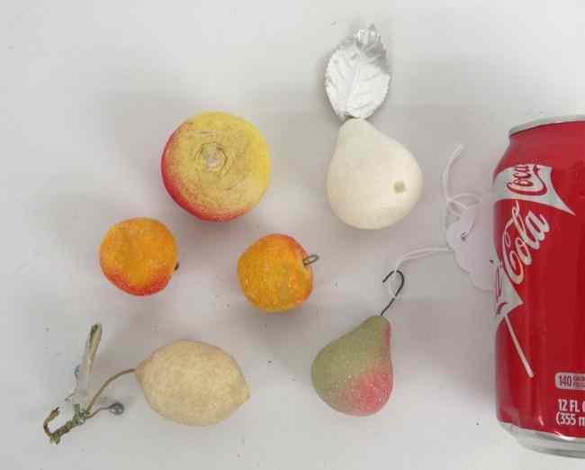 Appraisal: Lot six misc cotton fruit ornaments including lemon pear apples