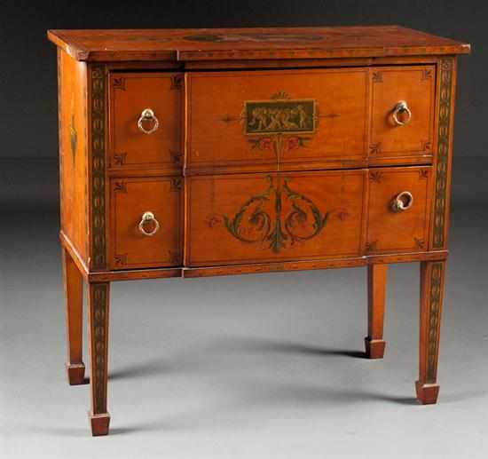 Appraisal: Edwardian painted satinwood chest in the Adam manner late th