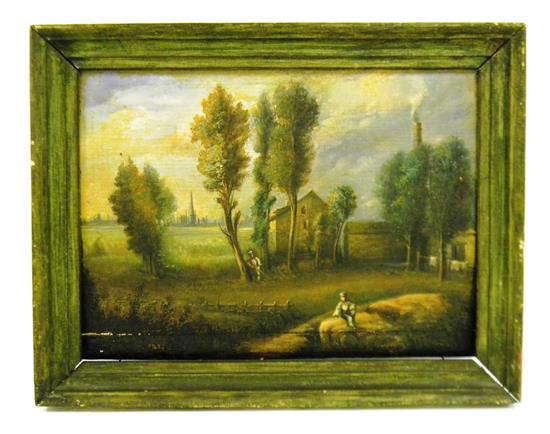 Appraisal: th C Flemish School oil on panel depicting landscape with