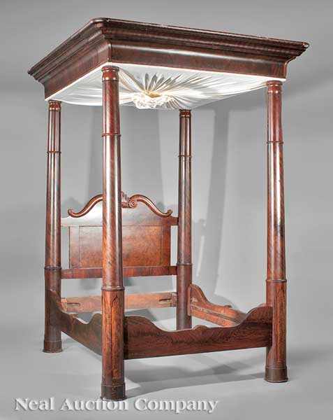 Appraisal: An American Late Classical Carved Mahogany Tester Bed c -