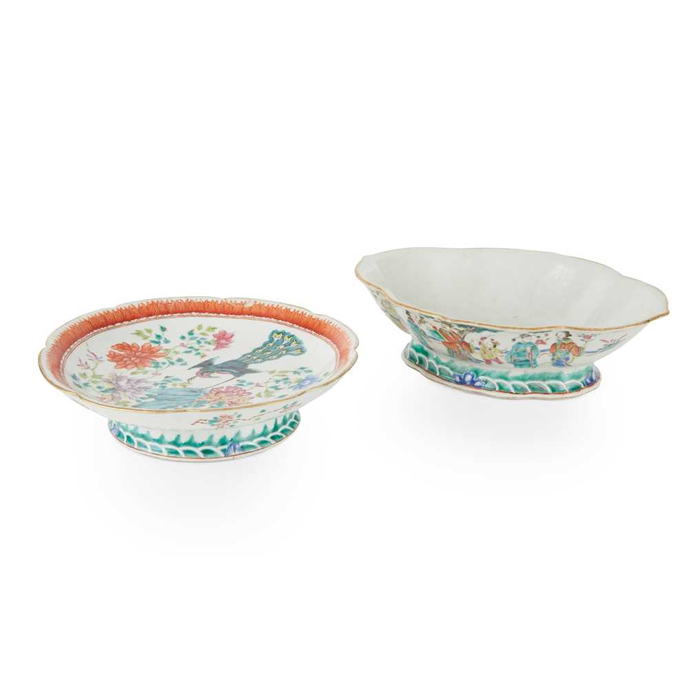 Appraisal: TWO FAMILLE ROSE WARES QING DYNASTY TH CENTURY comprising an