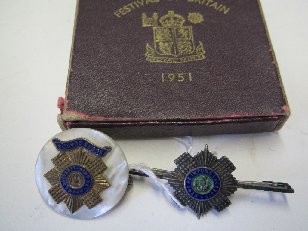 Appraisal: Lot comprising two sweetheart brooches and a coin