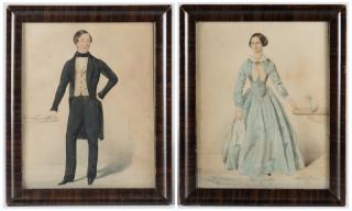 Appraisal: Pr KY Antebellum W C Portraits Pair of detailed Kentucky