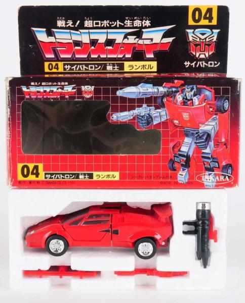 Appraisal: Transformers Sideswipe Japanese Box Takara Brave but often rash warrior