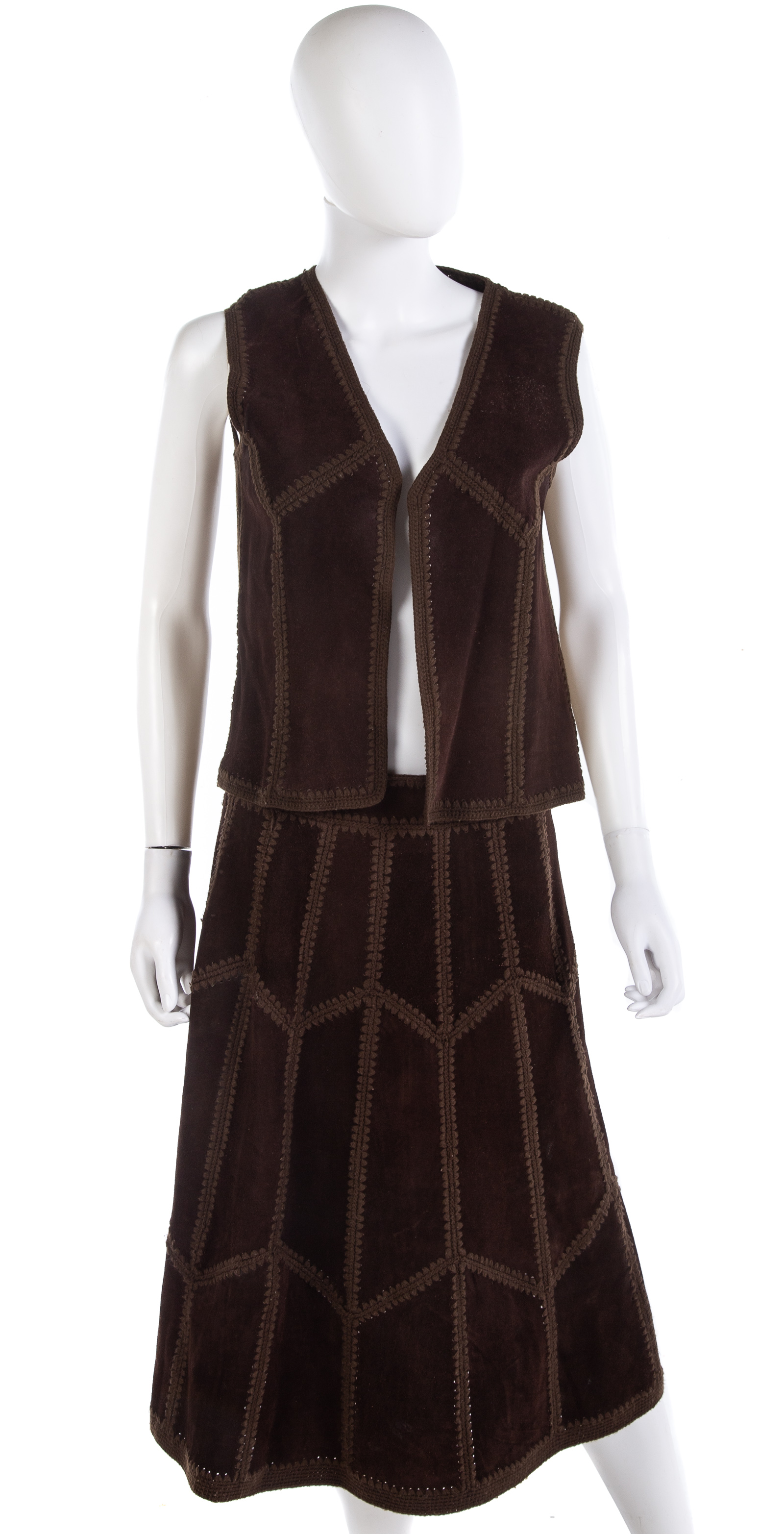 Appraisal: VINTAGE S SUEDE TWO PIECE SET Name Elliot vest and