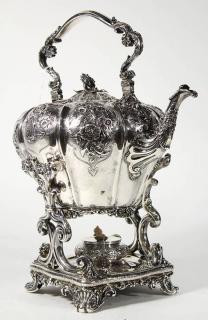 Appraisal: English sterling silver tea kettle on stand by Paul Storr