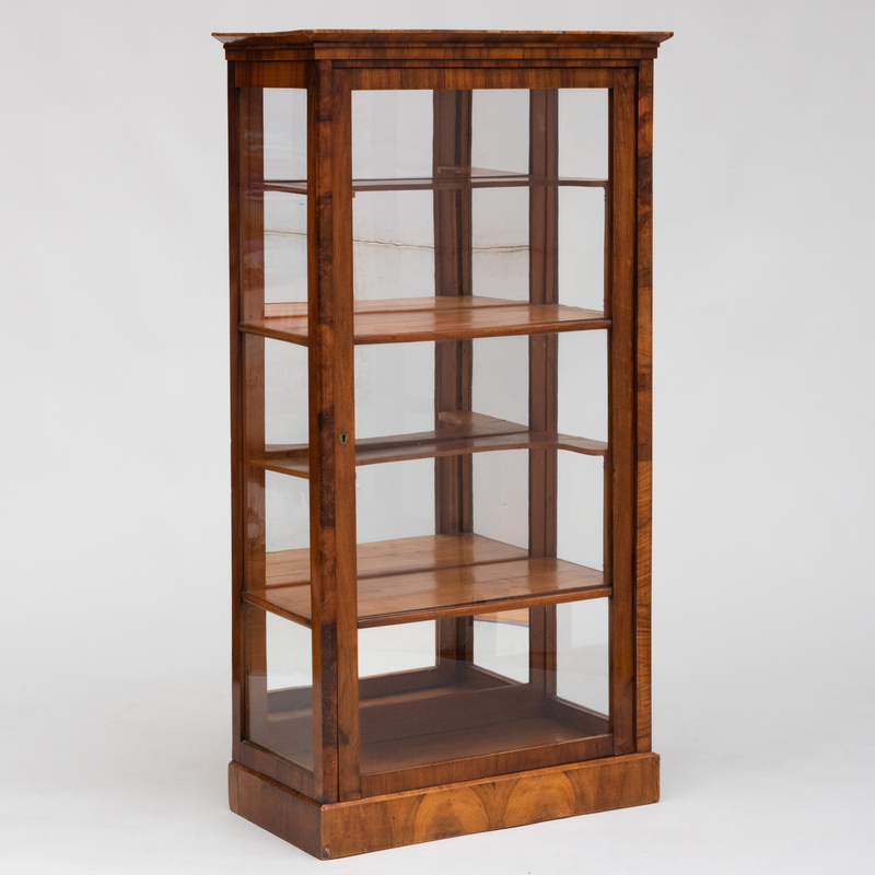 Appraisal: BIEDERMEIER WALNUT AND GLAZED VITRINE ft x x in Condition