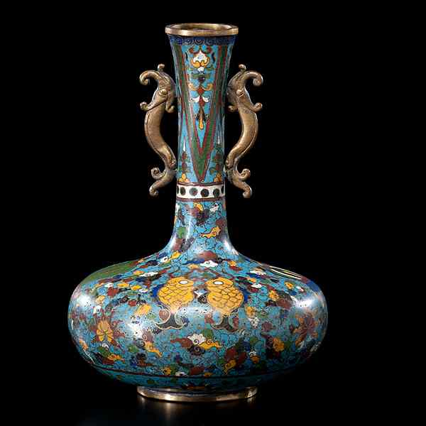 Appraisal: Japanese Cloisonne Vase Japanese late th early th century A