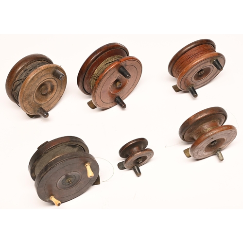 Appraisal: Angling Four Nottingham reels various sizes and a miniature example