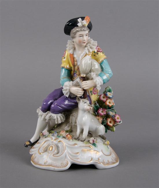 Appraisal: A Porcelain Figure of a Seated Gentleman Height inches