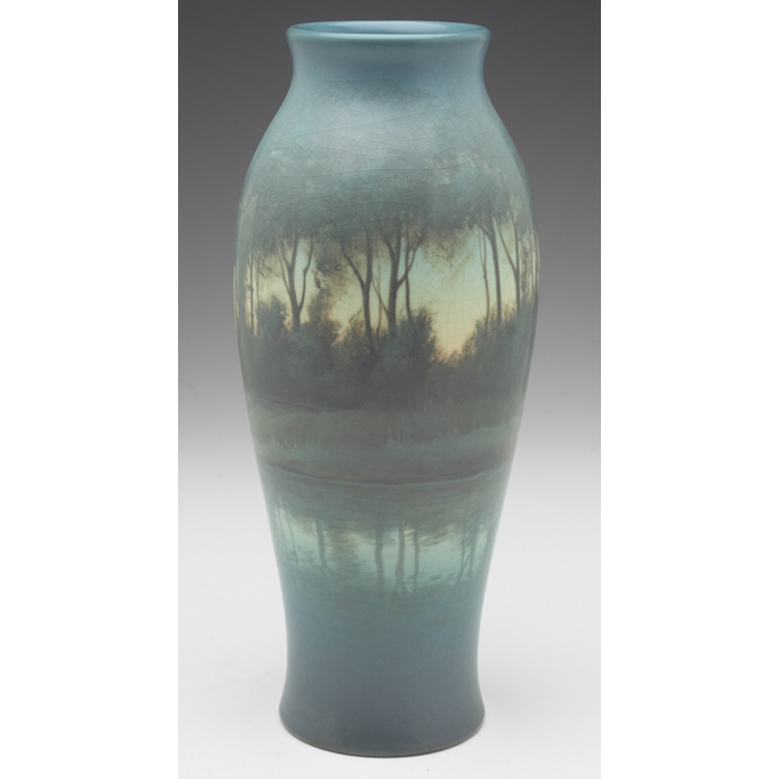 Appraisal: Fine Rookwood vase Vellum glaze with a nicely painted landscape