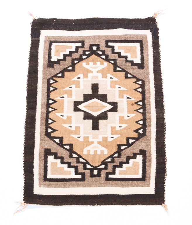 Appraisal: NAVAJO MAT Mid th century Two Grey Hills or Crystal