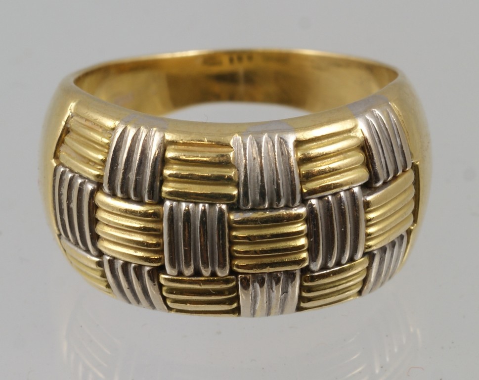 Appraisal: K color gold basket weave ring dwt