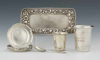 Appraisal: A Lot of Ten Sterling Silver Table Articles including by