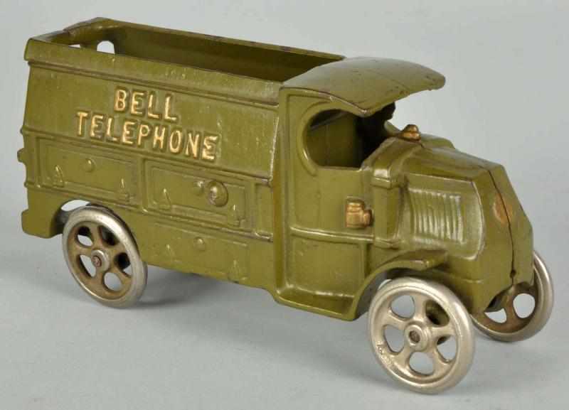 Appraisal: Cast Iron Hubley Bell Telephone Truck Toy Description American Hard-to-find