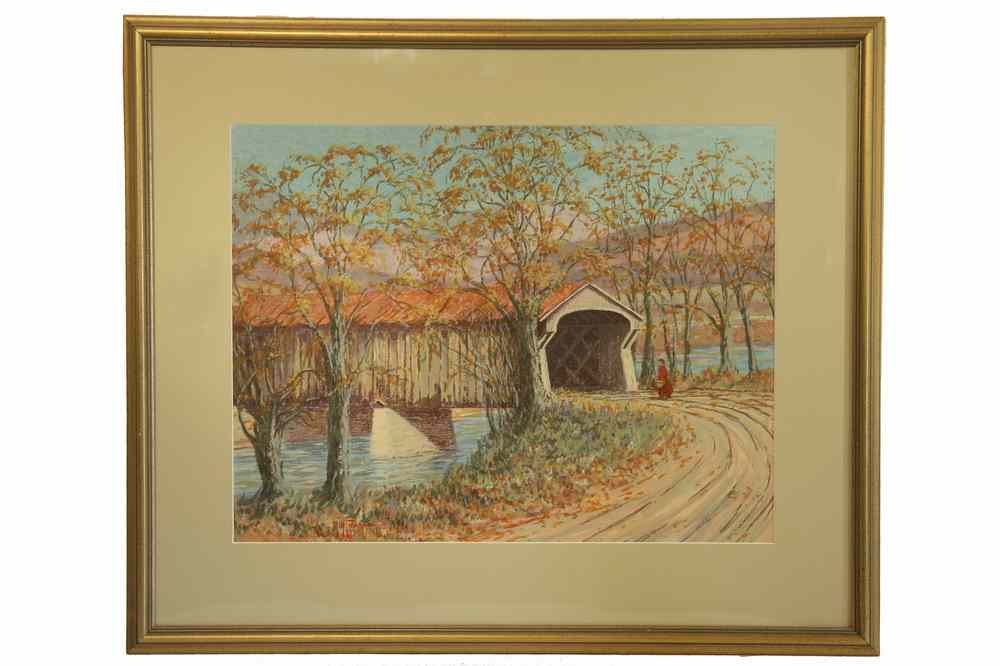 Appraisal: SERIGRAPH- 'The Perkinsville Bridge Black River VT' by Harry L