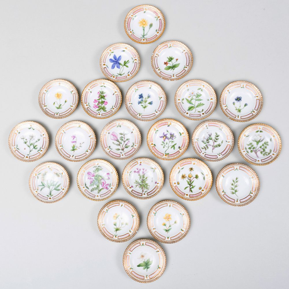 Appraisal: Set of Twenty-Two Royal Copenhagen Porcelain 'Flora Danica' Butter Pats