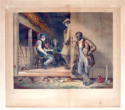 Appraisal: piece Hand-Colored Lithograph Mount W illiam S idney The Power