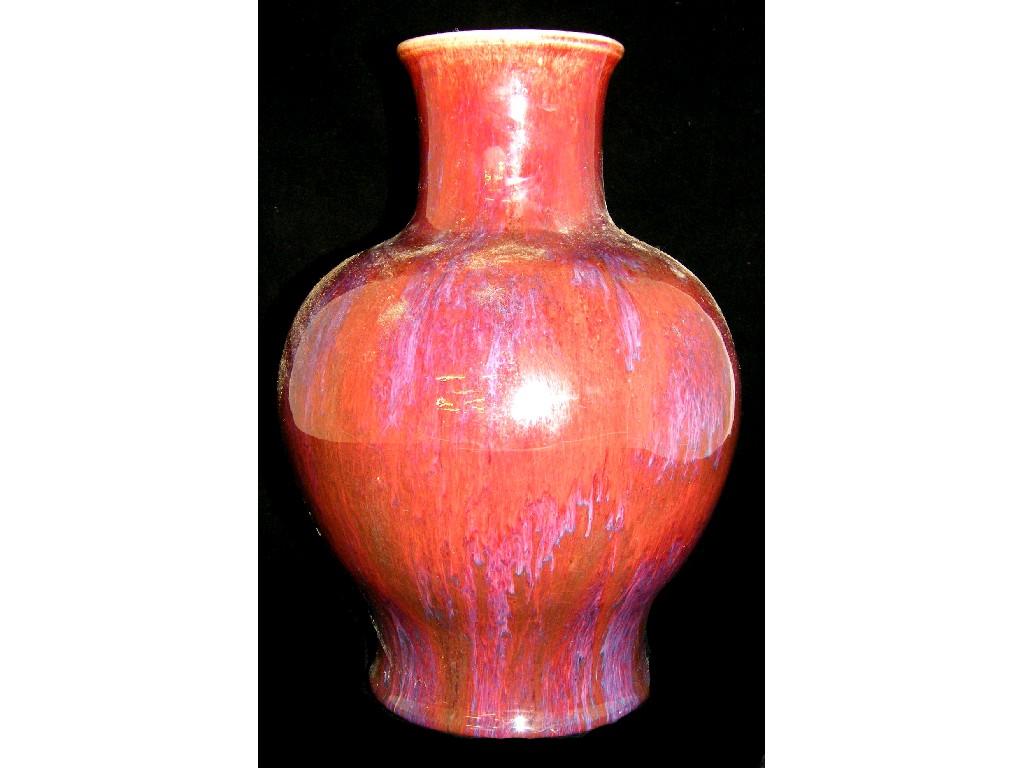 Appraisal: Good late th early th century Chinese pottery baluster vase