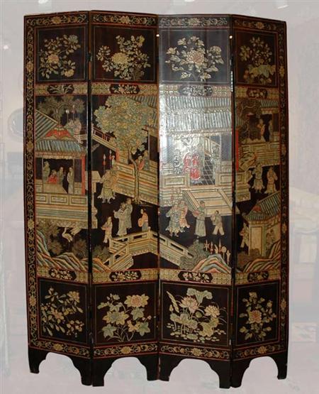 Appraisal: Chinese Coromandel Four-Panel Screen Estimate -