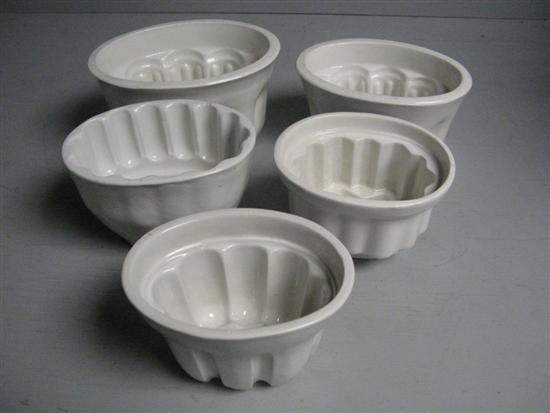 Appraisal: Five Victorian white ceramic jelly moulds to include two by