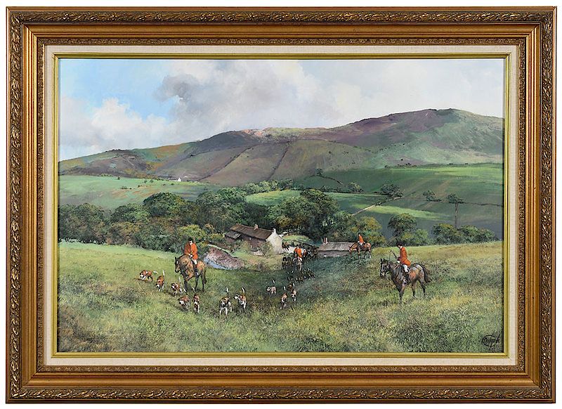 Appraisal: Clive Madgwick British Fox Hunting in the Countryside signed lower