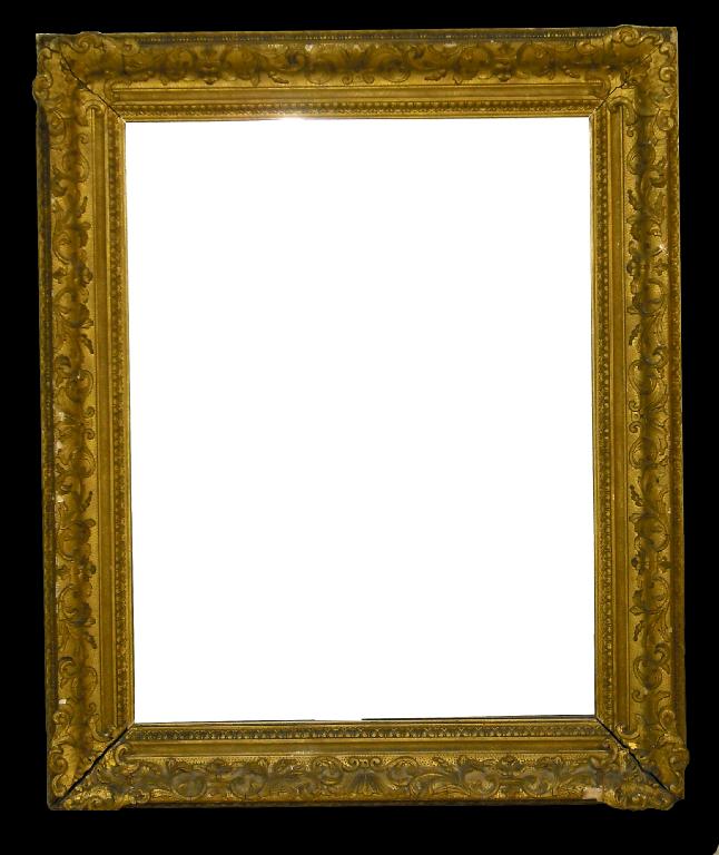 Appraisal: Large giltwood and gesso rectangular framed mirror decorated with foliate