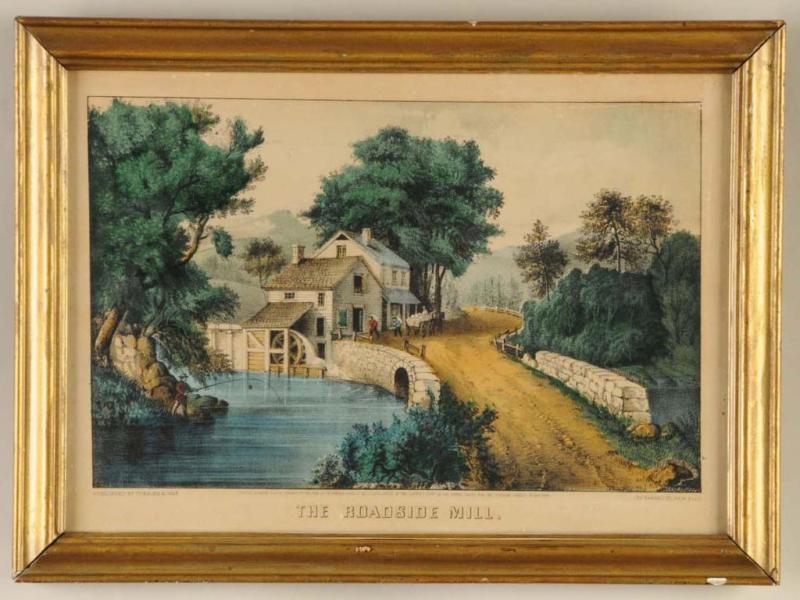 Appraisal: Currier Ives Hand-Colored Lithograph Description Titled The Roadside Mill Published