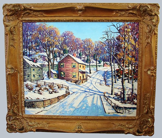 Appraisal: Bucks County winter landscape oil on canvas x SLR Sirak