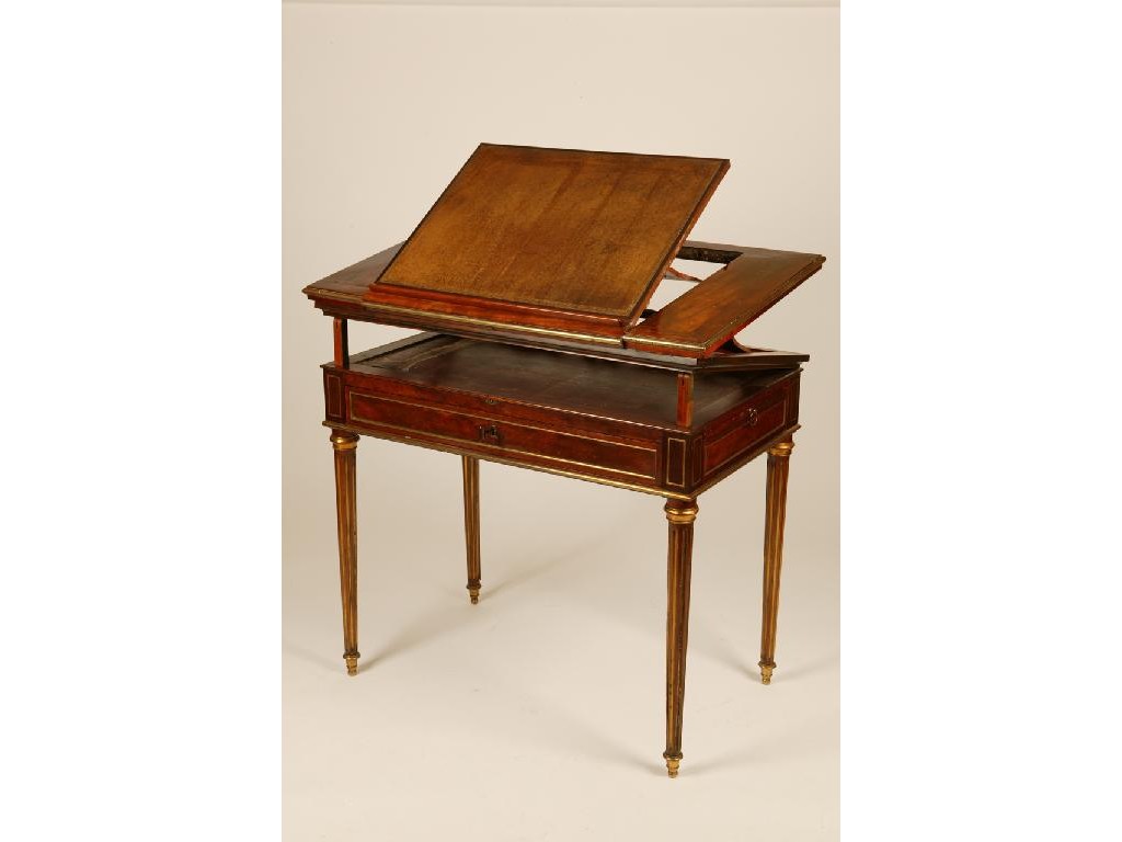 Appraisal: AN EMPIRE MAHOGANY AND GILT-METAL MOUNTED TABLE A BIBLIOTHEQUE with