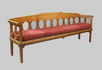 Appraisal: A Long Light Wood Country Bench Possibly Swedish A long