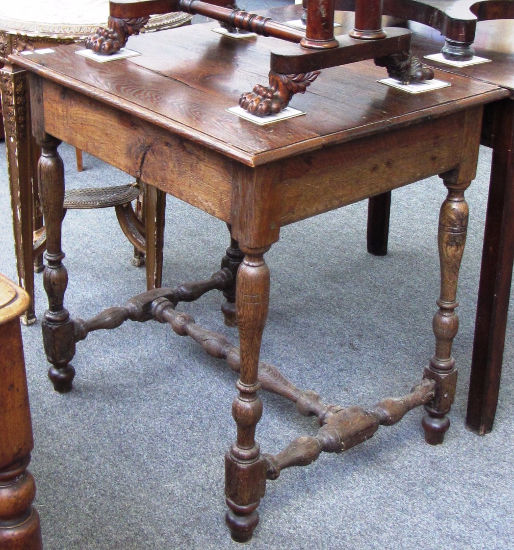 Appraisal: A th century and later oak side table with single