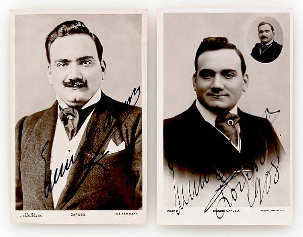 Appraisal: CARUSO ENRICO Photographs Signed Enrico Caruso gelatin silver prints each