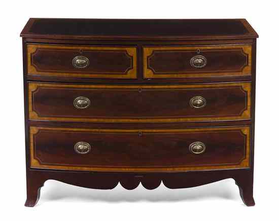 Appraisal: An American Federal Style Mahogany Bow Front Chest of Drawers