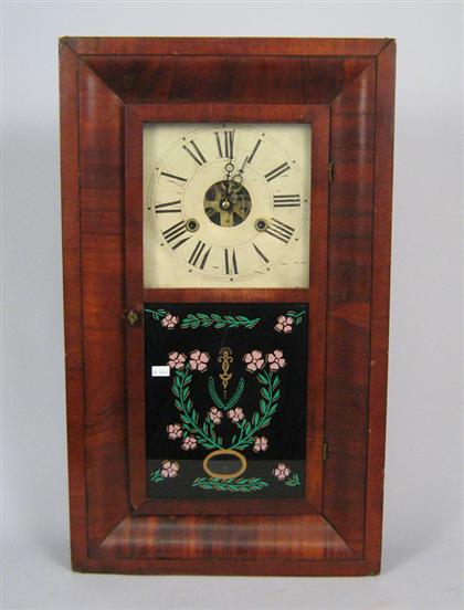 Appraisal: Mantle clock With reverse painted floral decoration H in