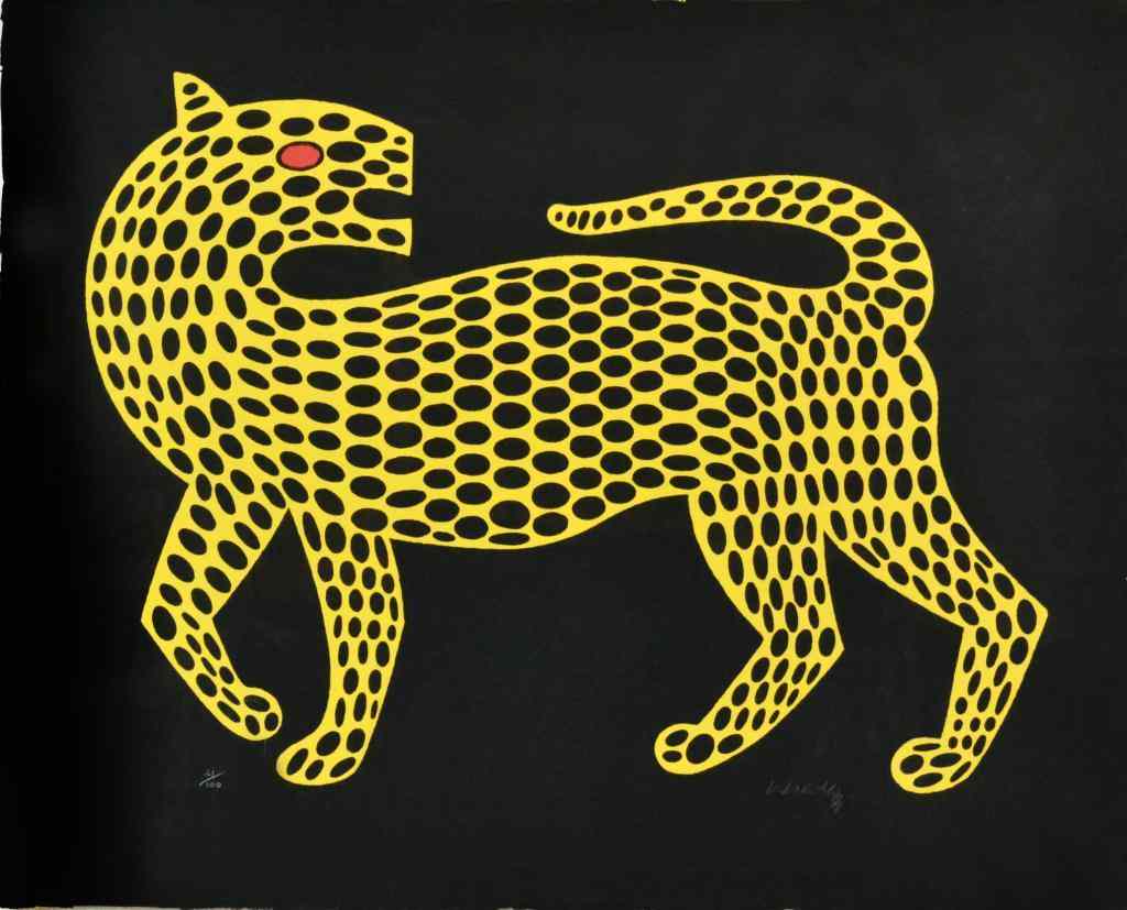 Appraisal: Victor Vasarely Lithograph on Cast PaperTitled ''Leopard'' on cast paper