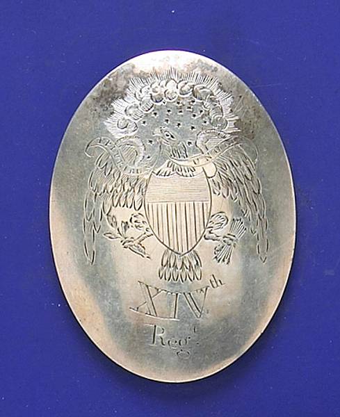 Appraisal: An officer's silver shoulder belt plate for the XIV U